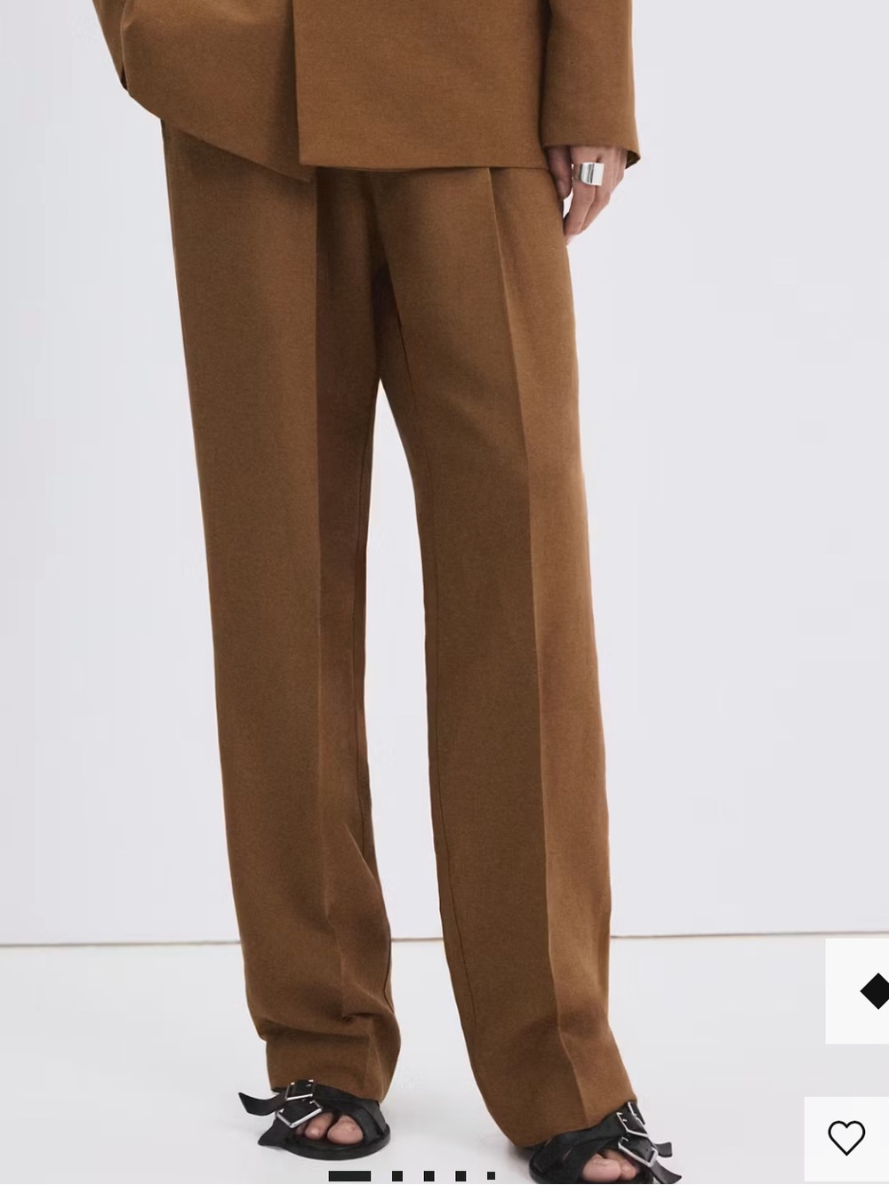 Mango Casual Drawstring Pants - Brown LINEN SUIT PANTS WITH ELASTIC WAISTBAND